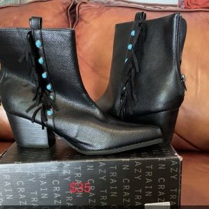 New in box Crazy Train Leather booties